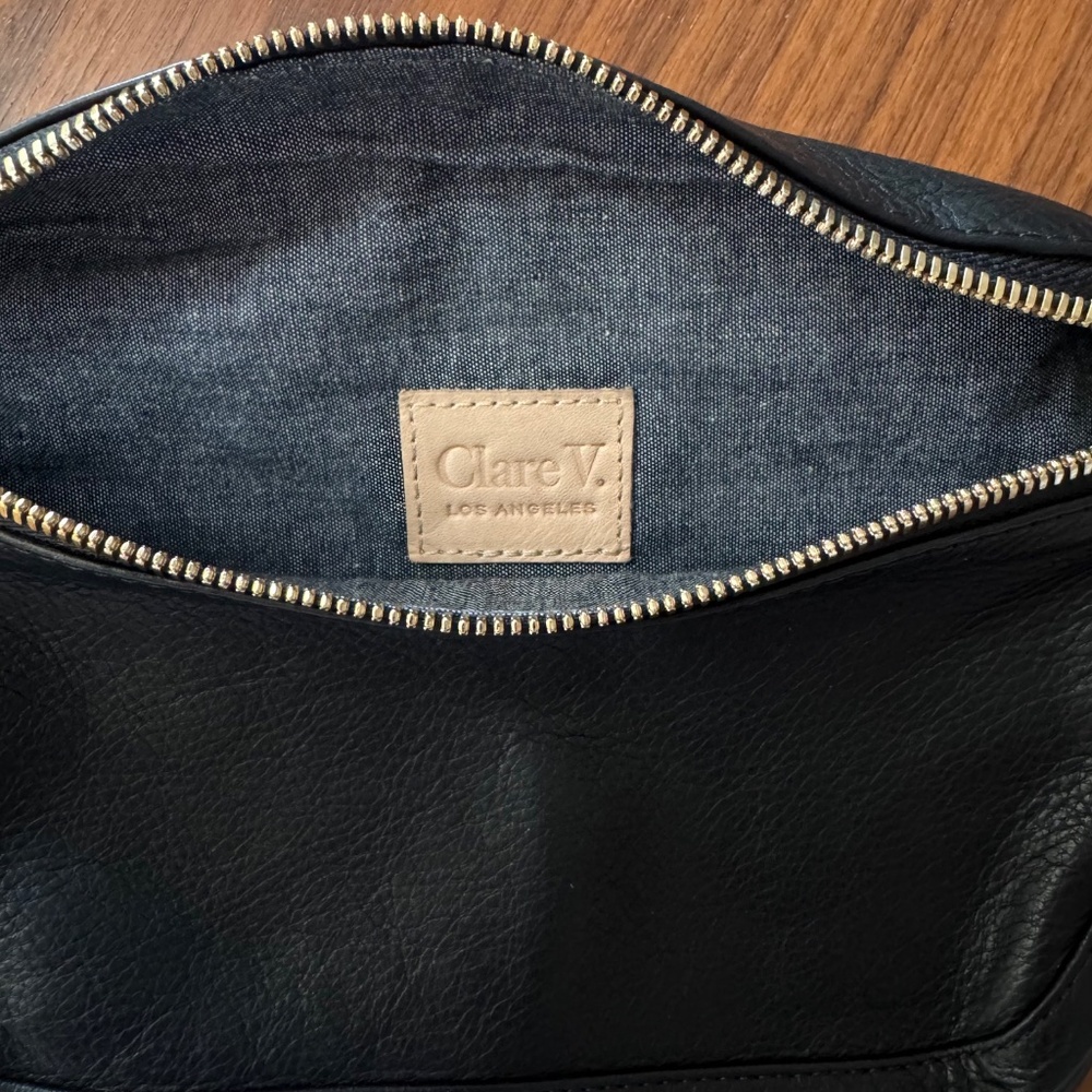 NWT CLARE V BLACK LEATHER FANNY PACK - Picture 7 of 12